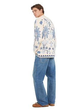 Alanui Echoes Of The Island Cardigan Chalk-Light Blue LMHB027R26KNI001