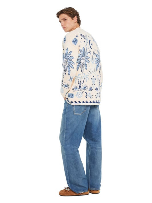 Alanui Echoes Of The Island Cardigan Chalk-Light Blue LMHB027R26KNI001 Alanui Echoes Of The Island Cardigan Chalk-Light Blue LMHB027R26KNI001