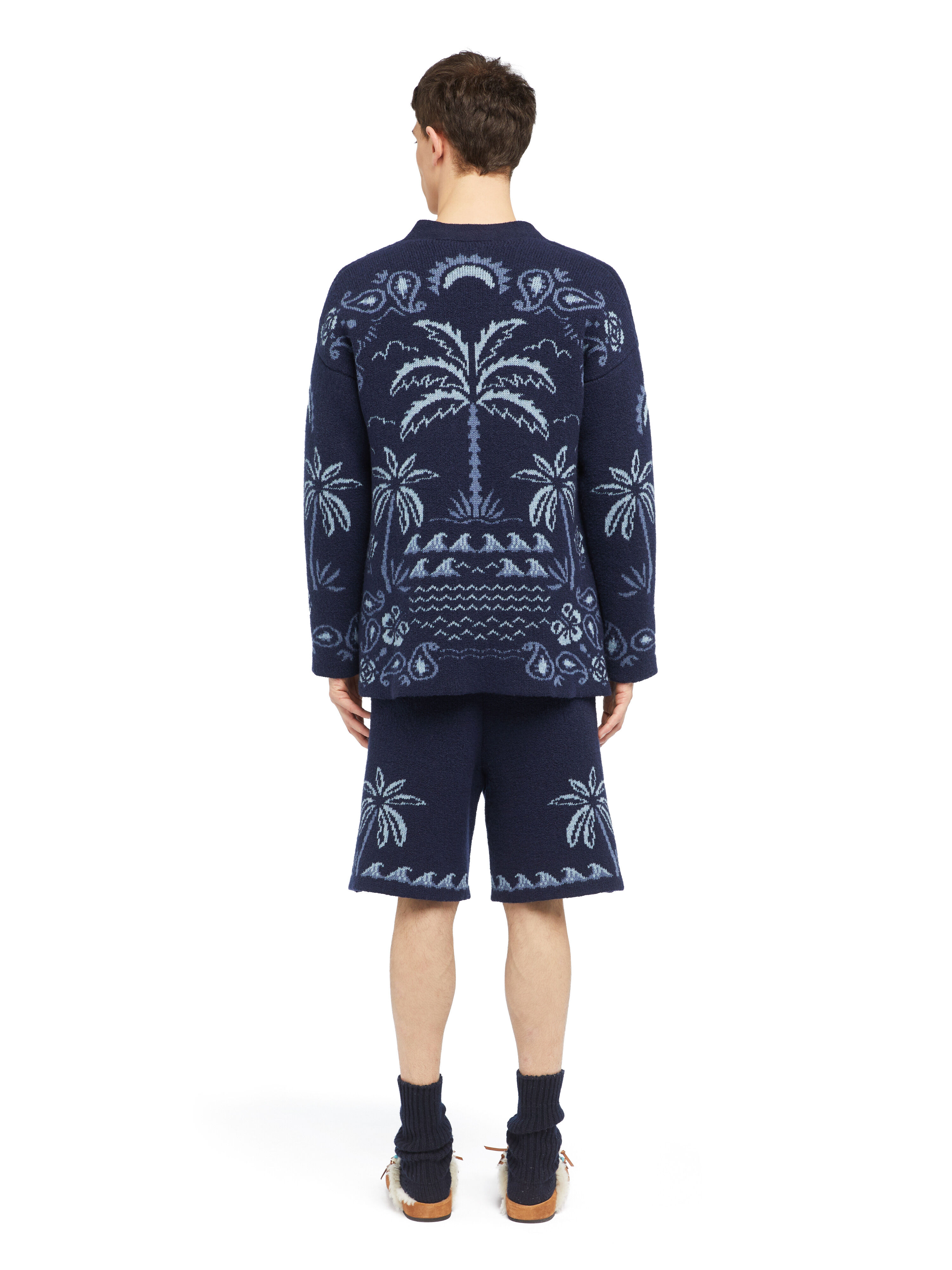 Alanui Glimpse Of Eden Cardigan Midnight-Denim LMHB027E25KNI003