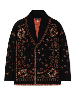 Alanui Bandana Jacquard Cardigan Black-Furnace LMHB039R25KNI001