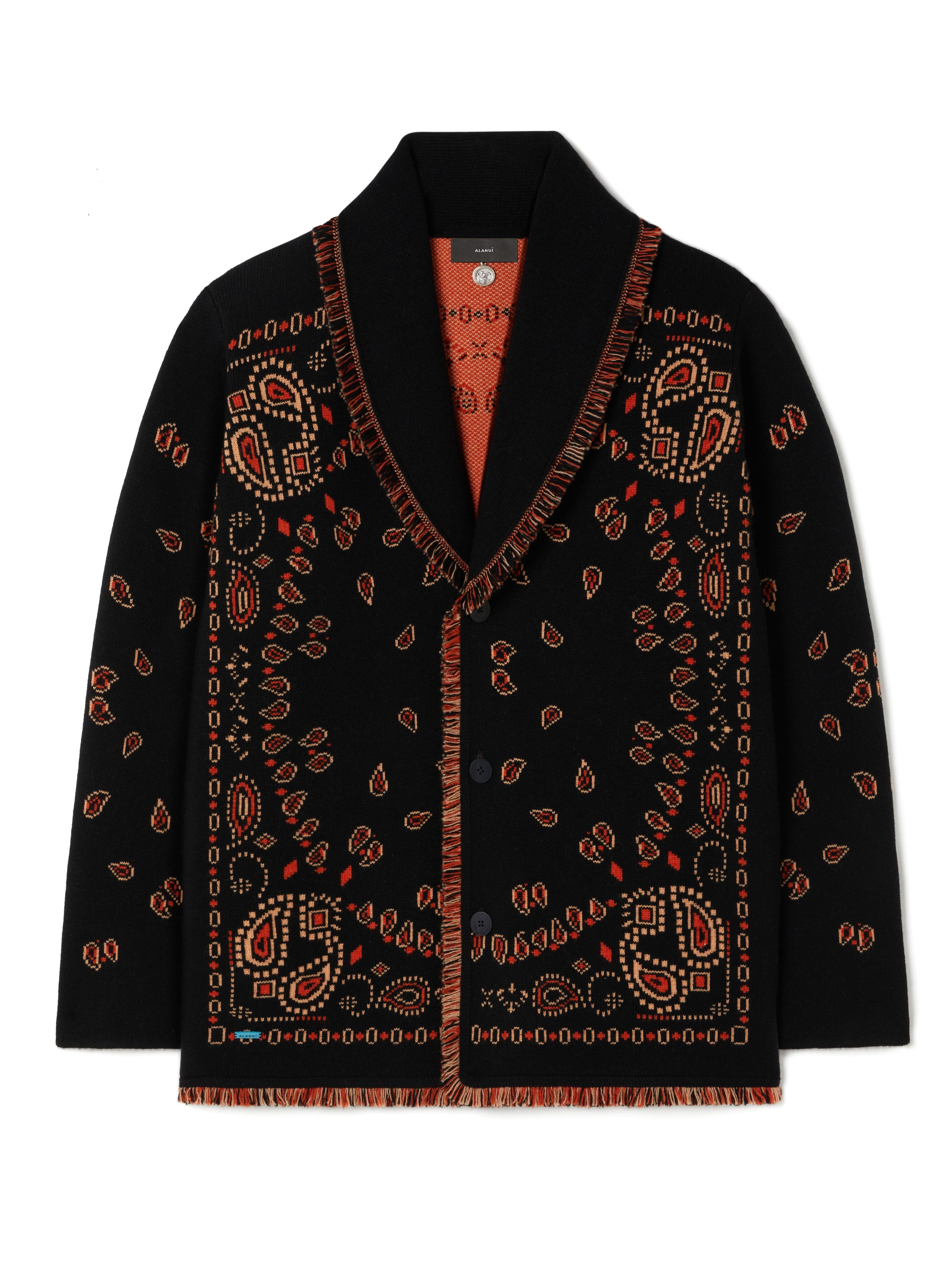 Alanui Bandana Jacquard Cardigan Black-Furnace LMHB039R25KNI001