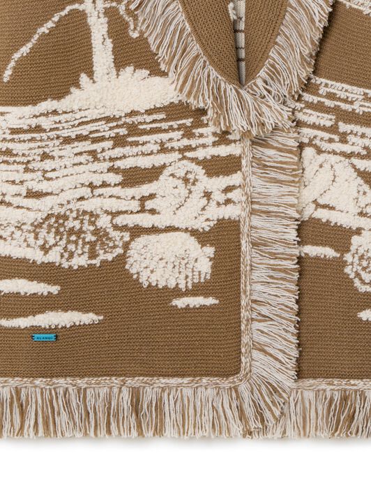 Alanui Beyond The Horizons Cardigan Khaki-White LWHB064R25KNI00I