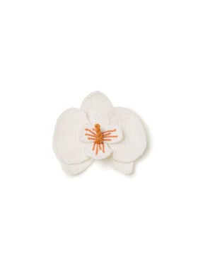 Alanui Orchid Embroidered Brooch Chalk LWRR007R26KNI001