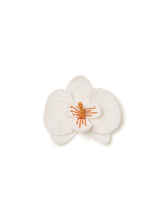 Alanui Orchid Embroidered Brooch Chalk LWRR007R26KNI001