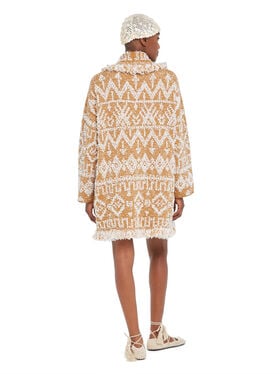 Alanui Send Beat Cardigan Sand-White Pearl
