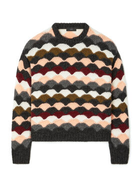 Alanui Shattered Stripes Sweater Olive-Multicolor LWHE07BE25KNI001