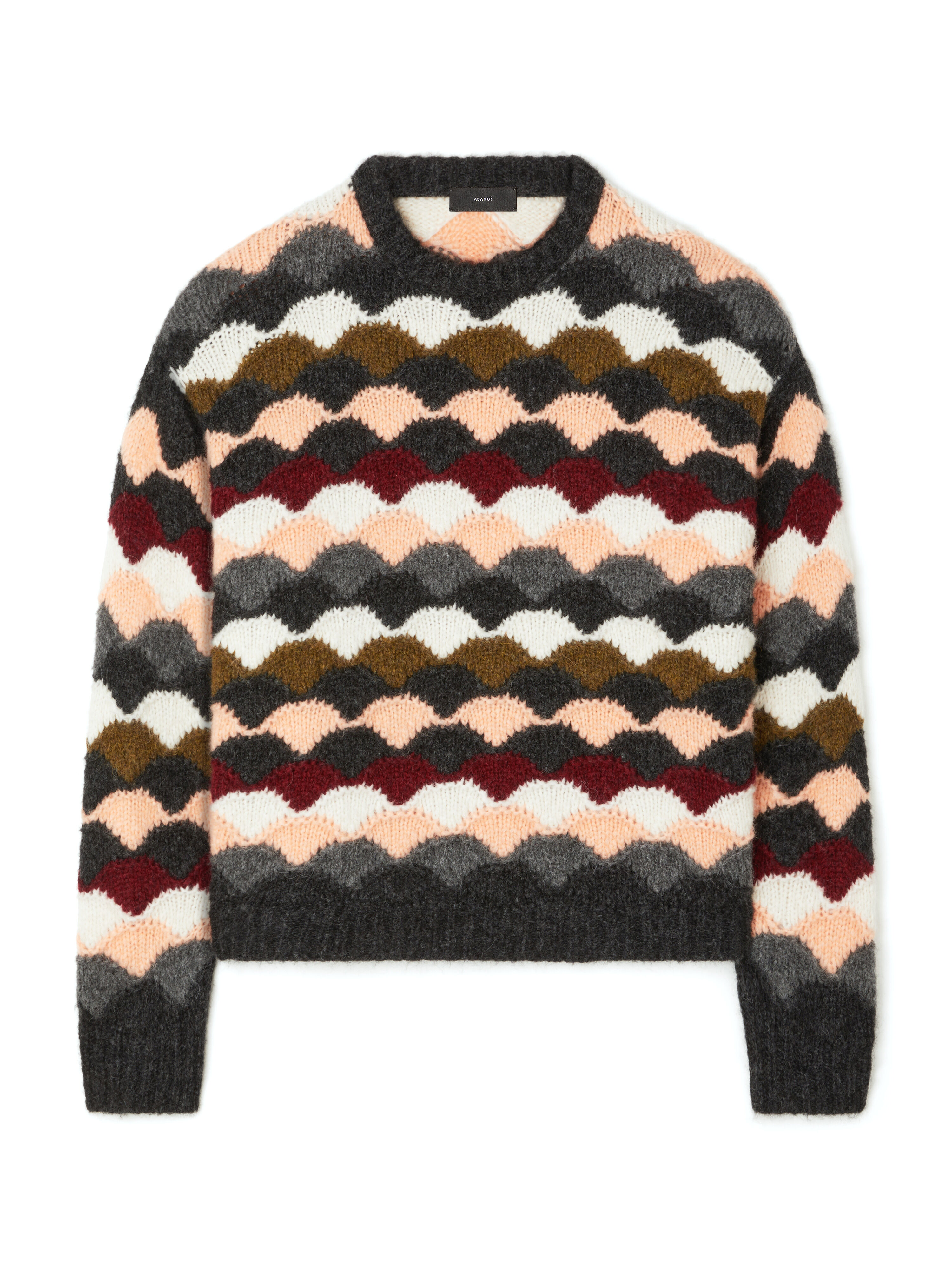 Alanui Shattered Stripes Sweater Olive-Multicolor LWHE07BE25KNI001