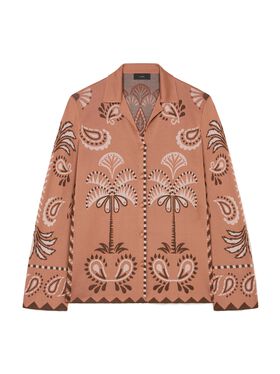 Alanui Wild Wonder Foulard Shirt Black-Terracotta LWHY001R25KNI001