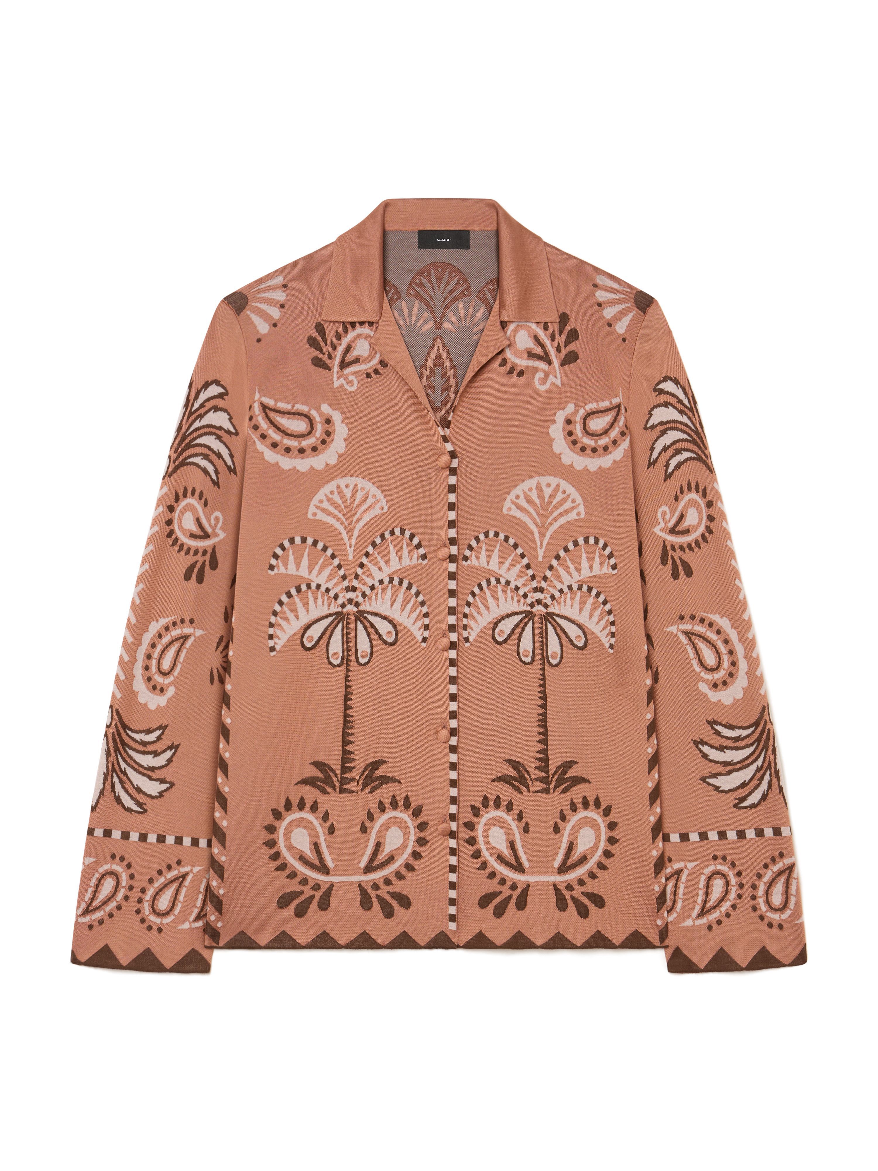 Alanui Wild Wonder Foulard Shirt Terracotta-Peach LWHY001R25KNI002