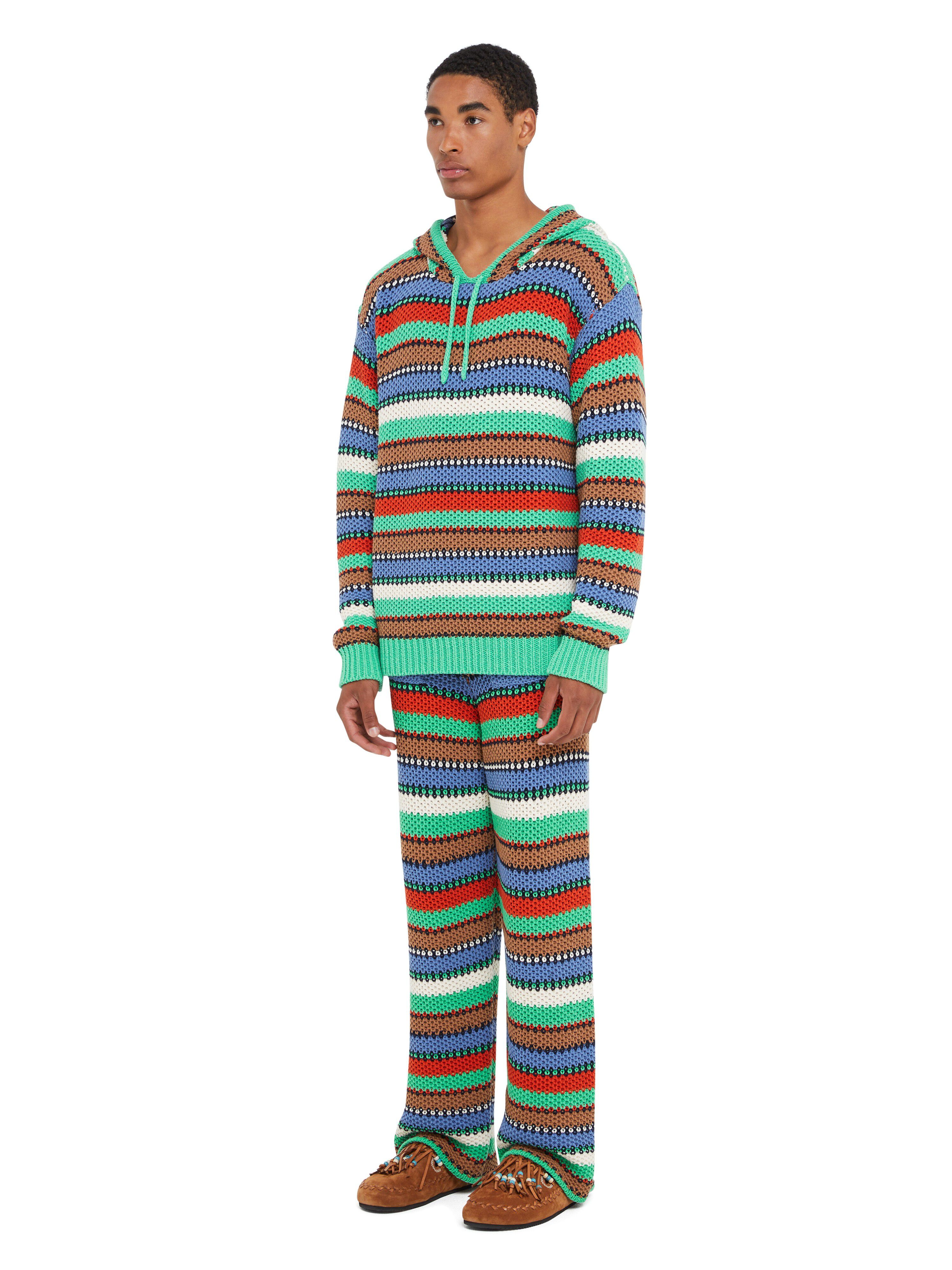 Alanui Sunny Stripes Hoodie Turquoise-Multicolor LMHU003R25KNI001