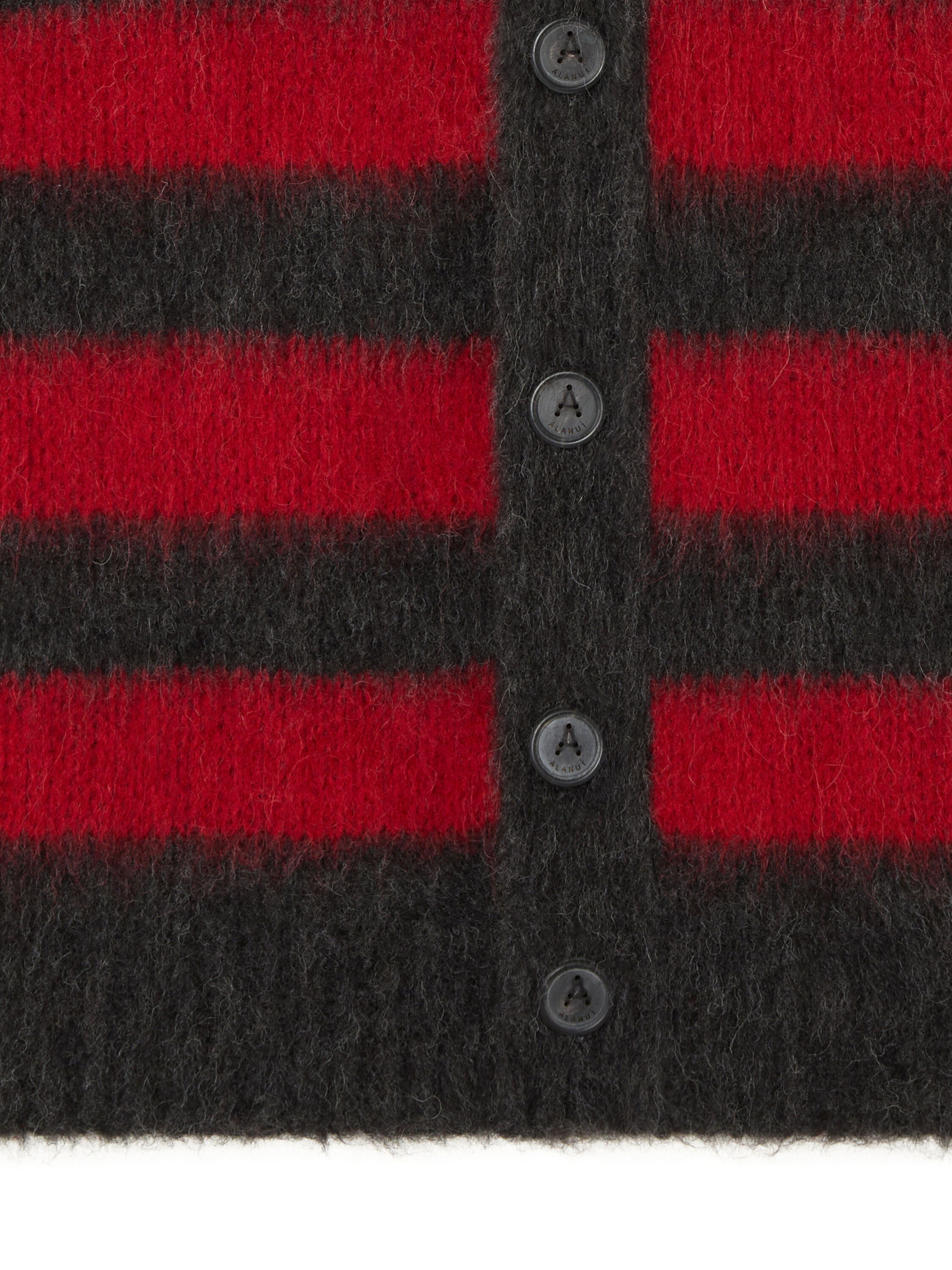 Alanui Grunge Stripes Cardigan Ruby-Charcoal LWHB084E25KNI002