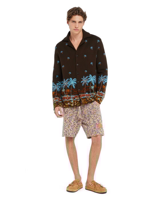 Alanui The Tale Of Hawaiian Shirt Coffee-Linseed LMHY004R26KNI001