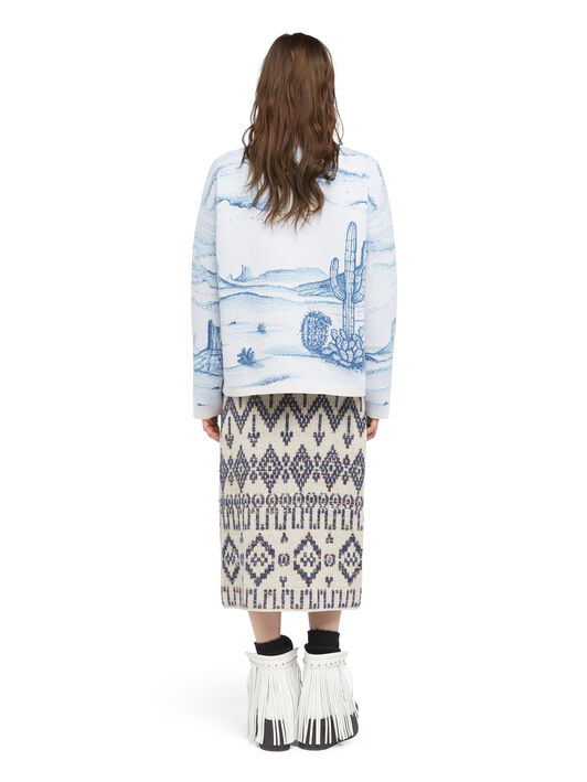 Alanui Silent Rider Sweater Chalk-Bluebell LWHE068E25KNI002