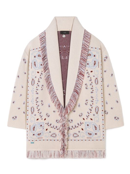Alanui Bandana Jacquard Cardigan Chalk-Marsala LWHB064R25KNI001