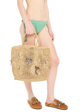 Alanui Where The Waves Begins Raffia Tote Bag Natural