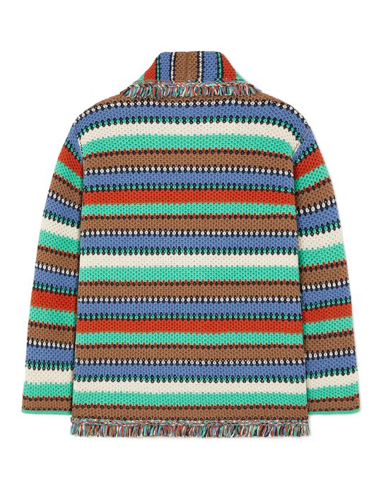 Alanui Sunny Stripes Cardigan Turquoise-Multicolor LMHB038R25KNI002