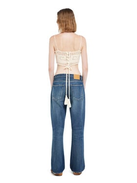 Alanui Blue Moon Denim Pants Vintage Medium Wash Denim