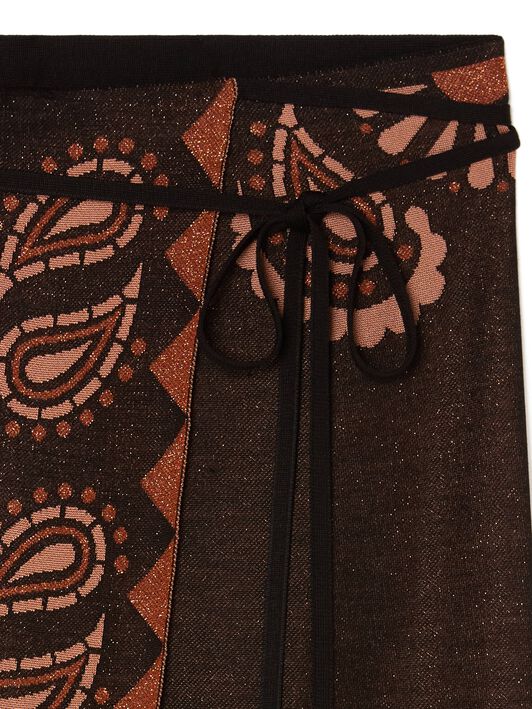 Alanui Wild Wonder Foulard Skirt Black-Terracotta LWHL02AR25KNI001