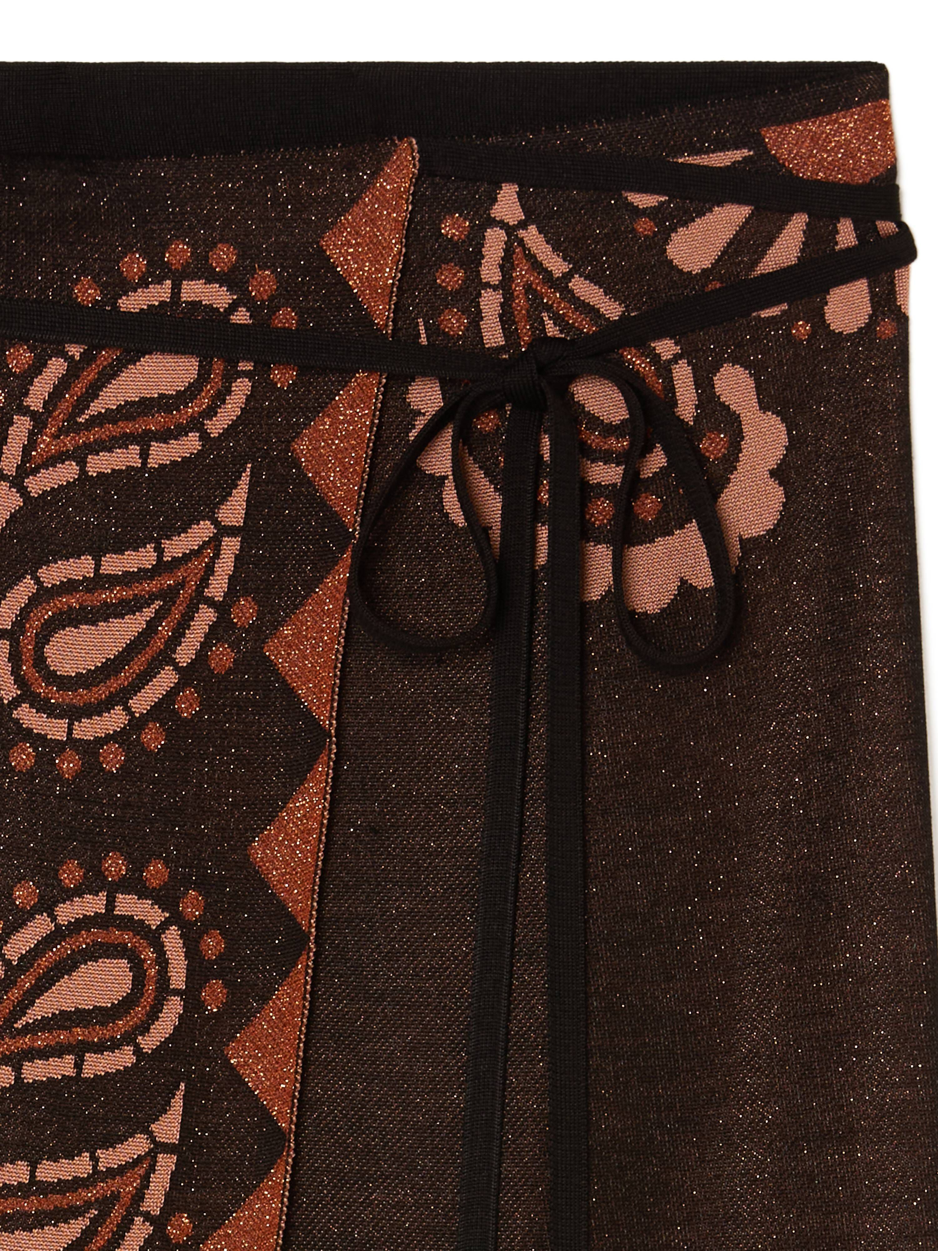 Alanui Wild Wonder Foulard Skirt Black-Terracotta LWHL02AR25KNI001