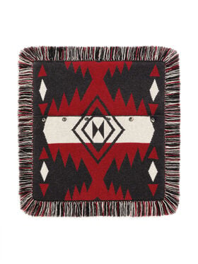 Alanui Icon Jacquard Pillow Ruby-Charcoal
