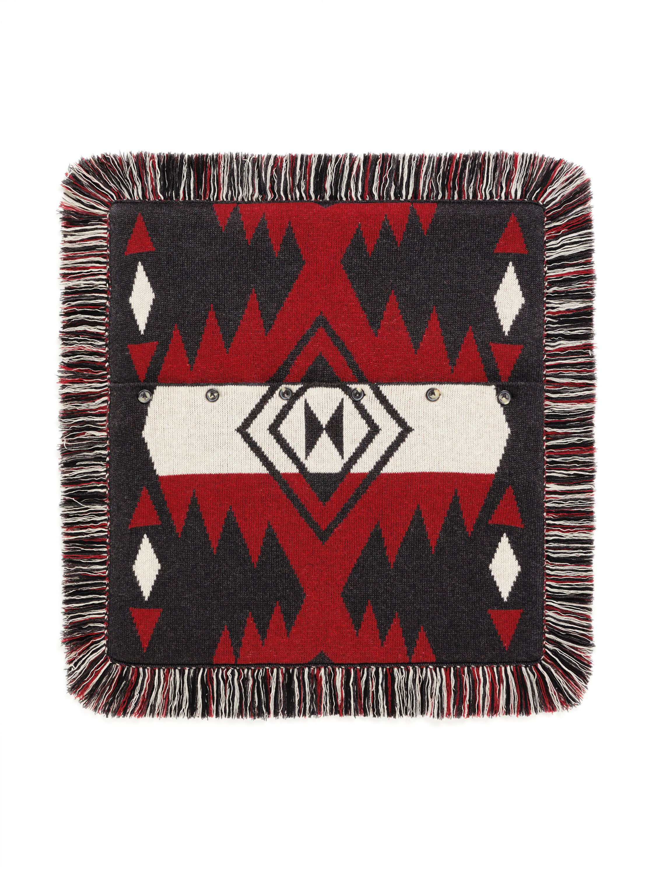 Alanui Icon Jacquard Pillow Ruby-Charcoal LWZH001E25KNI002