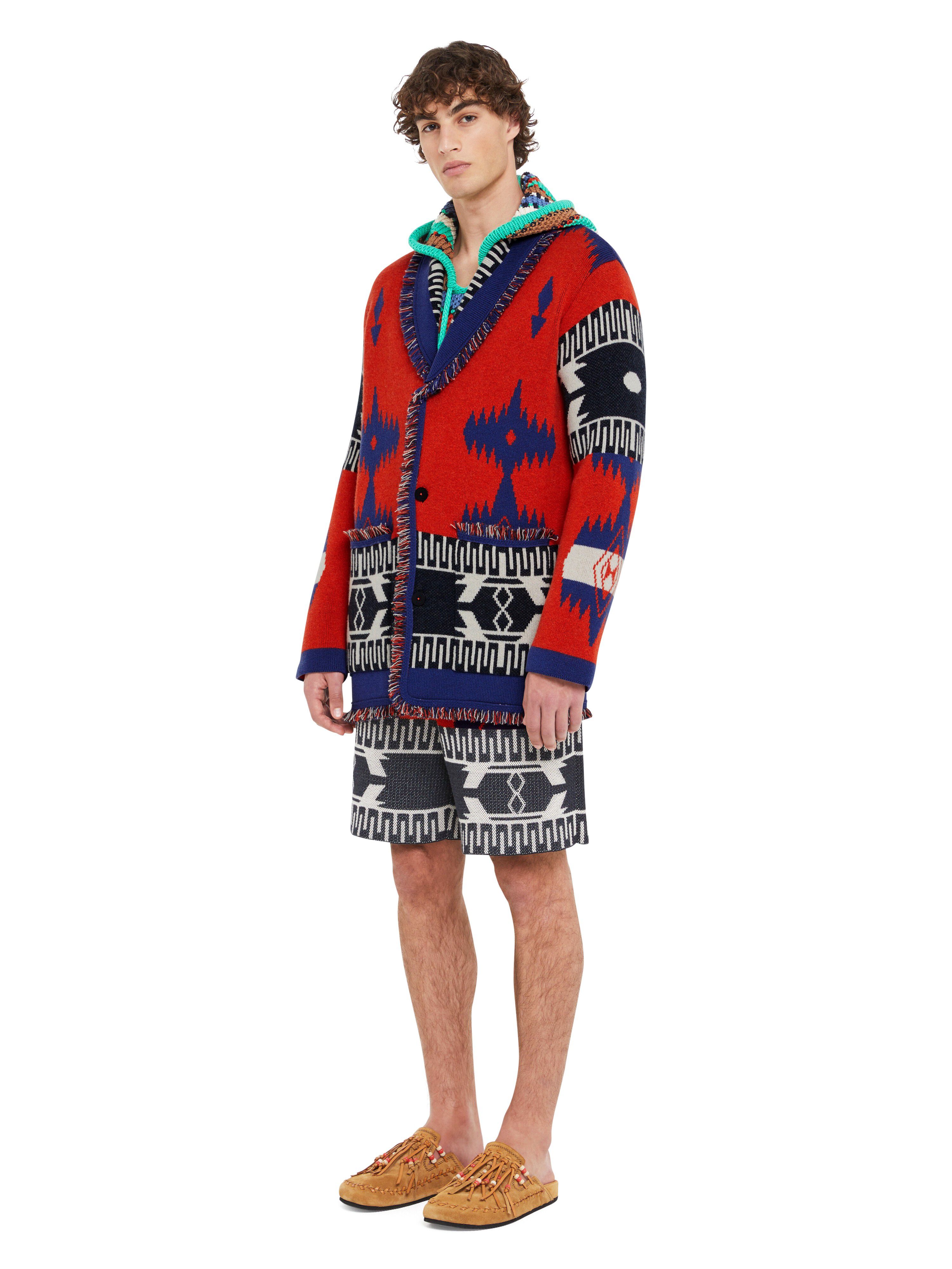 Alanui Icon Jacquard Cardigan Furnace-Indigo LMHB038R25KNI001