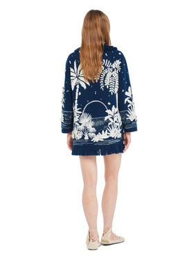 Alanui Postcard From Paradise Cardigan Deep Blue-White Pearl