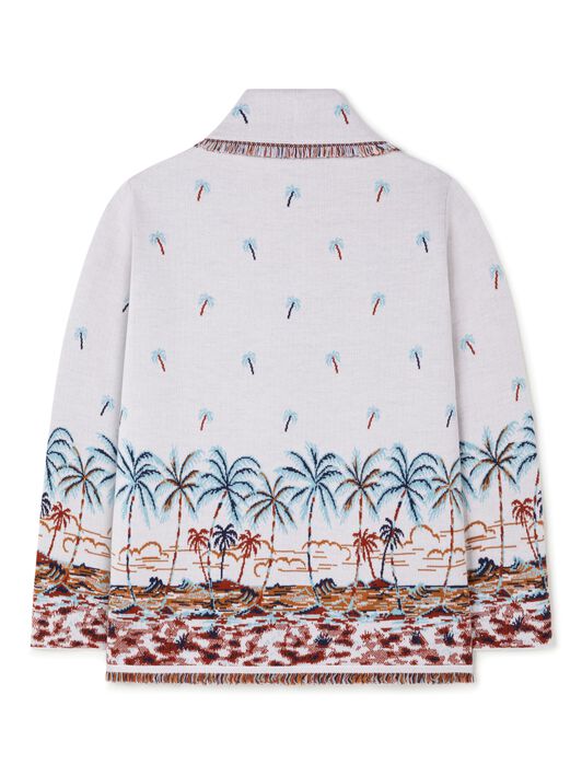 Alanui The Tale Of Hawaiian Cardigan Chalk-Sky Blue LMHB039R25KNI002