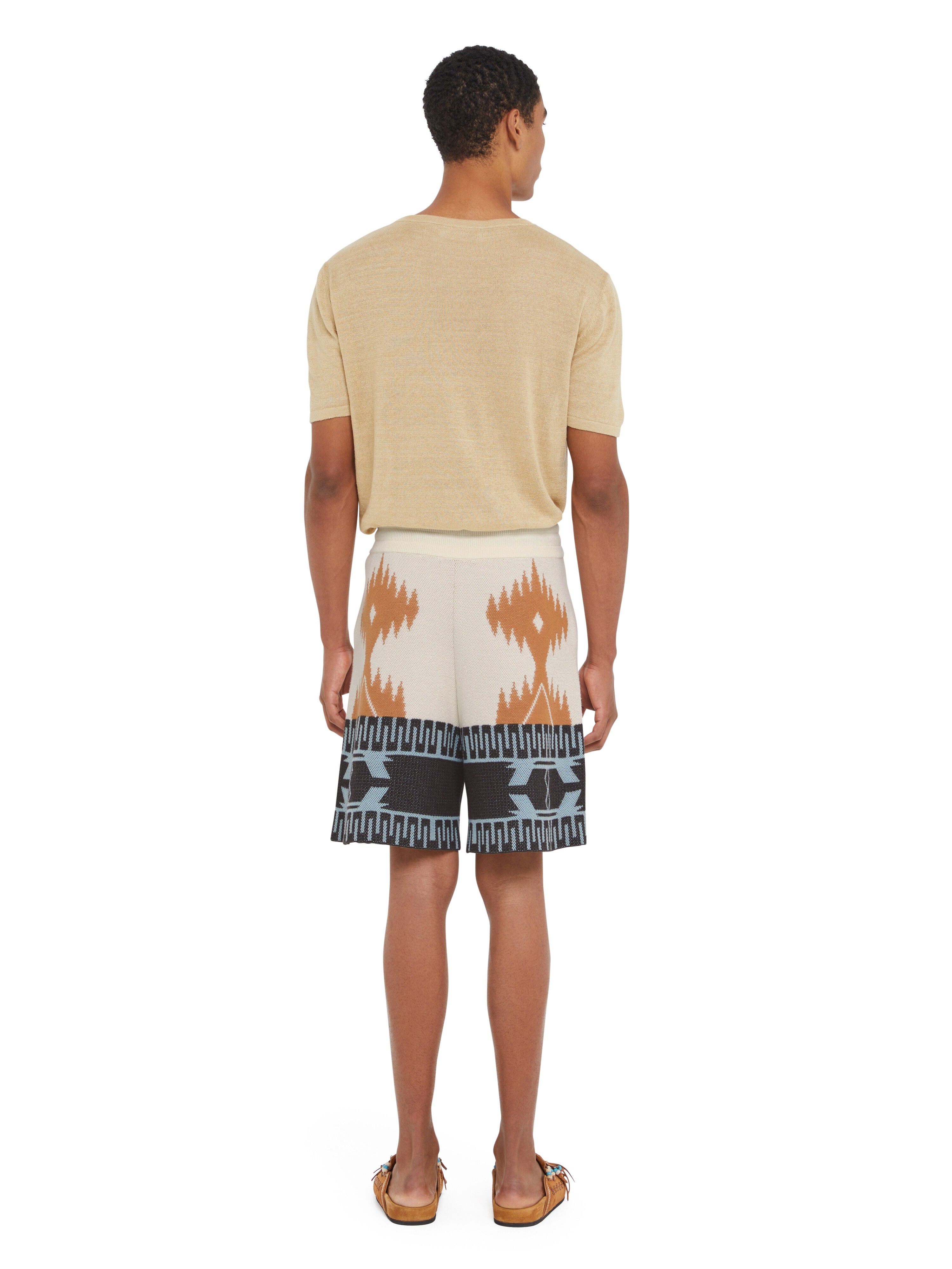Alanui Cotton Piquet Icon Bermuda Chalk-Pecan LMHM003R25KNI002
