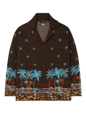 Alanui The Tale Of Hawaiian Shirt Coffee-Linseed LMHY004R26KNI001