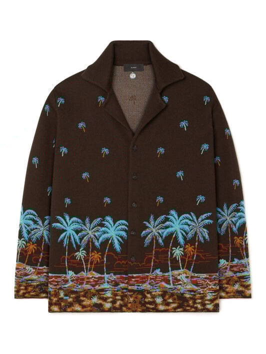 Alanui The Tale Of Hawaiian Shirt Coffee-Linseed LMHY004R26KNI001