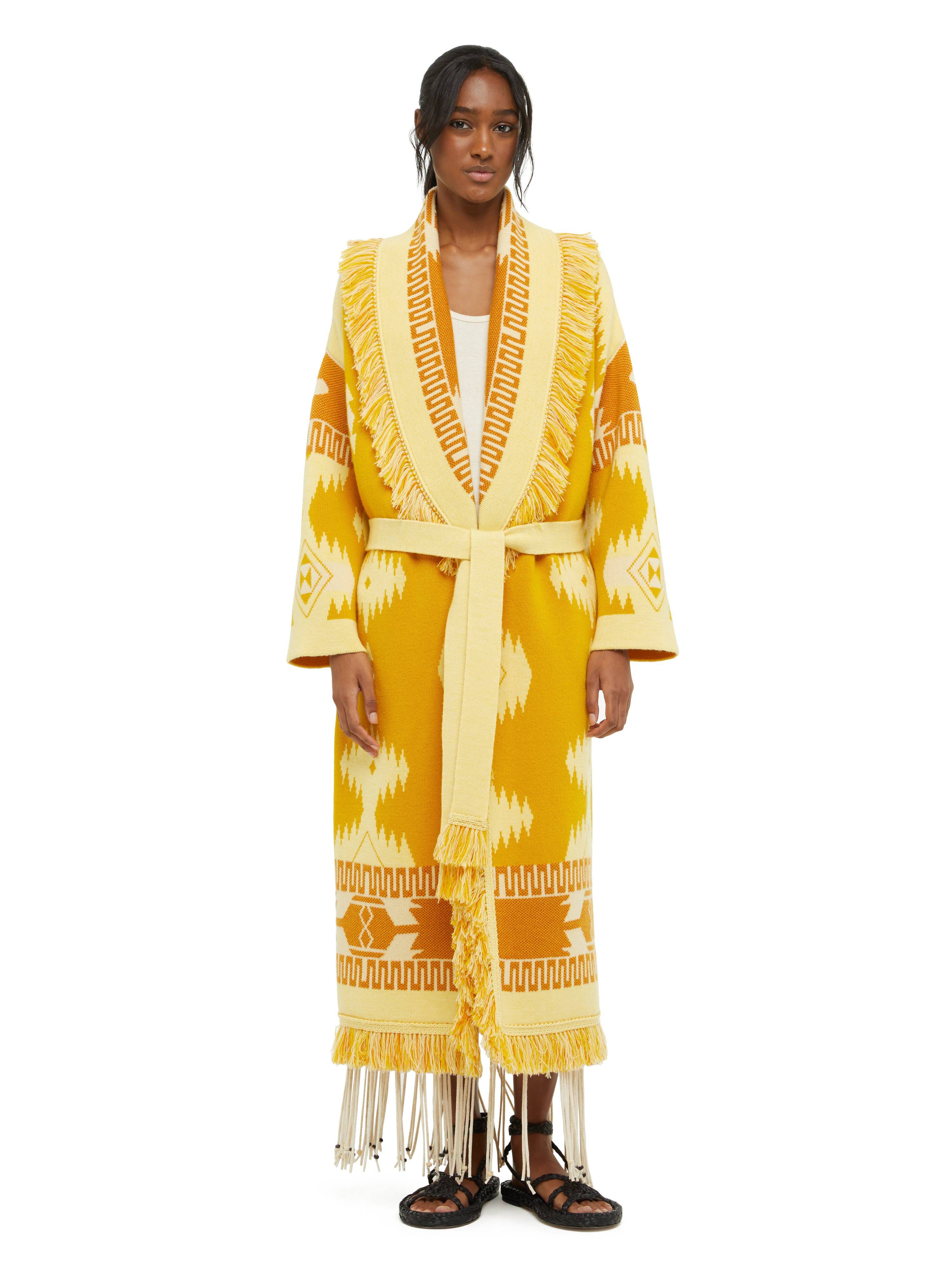 Alanui Icon Jacquard Coat Curcuma-Gold LWHQ003R24KNI001