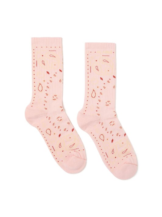 Alanui Bandana Socks Calendula-Rosy Spike LWRA007R26KNI001 Alanui Bandana Socks Calendula-Rosy Spike LWRA007R26KNI001