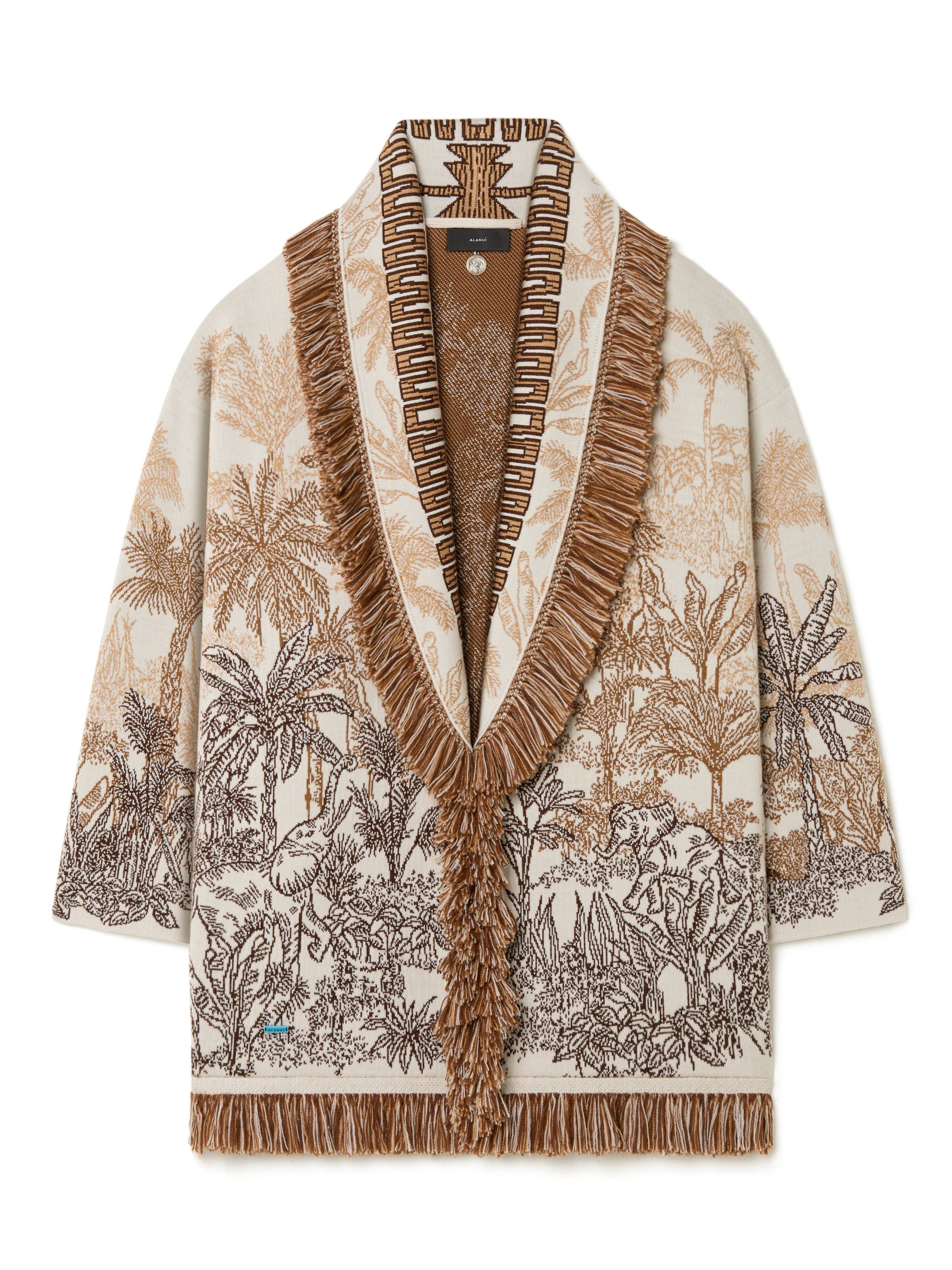 Alanui Jungle Toile De Jouy Cardigan Chalk-Almond LWHB064R25KNI009