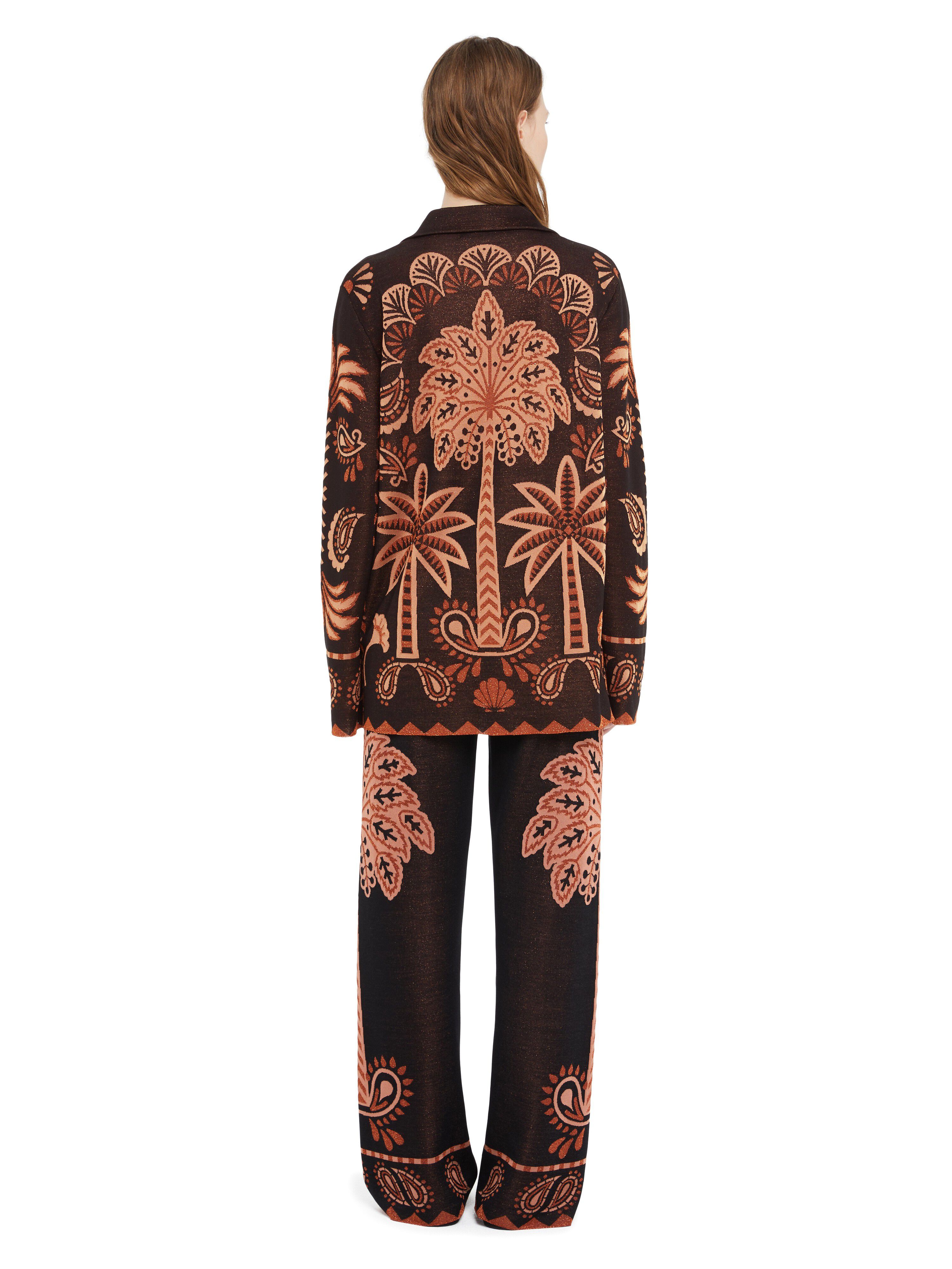Alanui Wild Wonder Foulard Shirt Black-Terracotta LWHY001R25KNI001