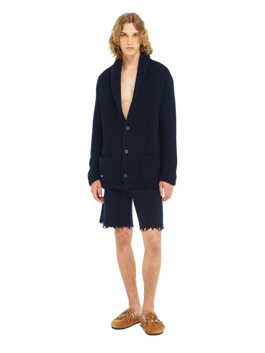 Alanui Alanui Finest Cardigan Deep Blue LMHB037R26KNI001 Alanui Alanui Finest Cardigan Deep Blue LMHB037R26KNI001