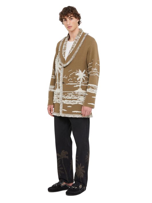Alanui Beyond The Horizons Cardigan Khaki-White LMHB039R25KNI003