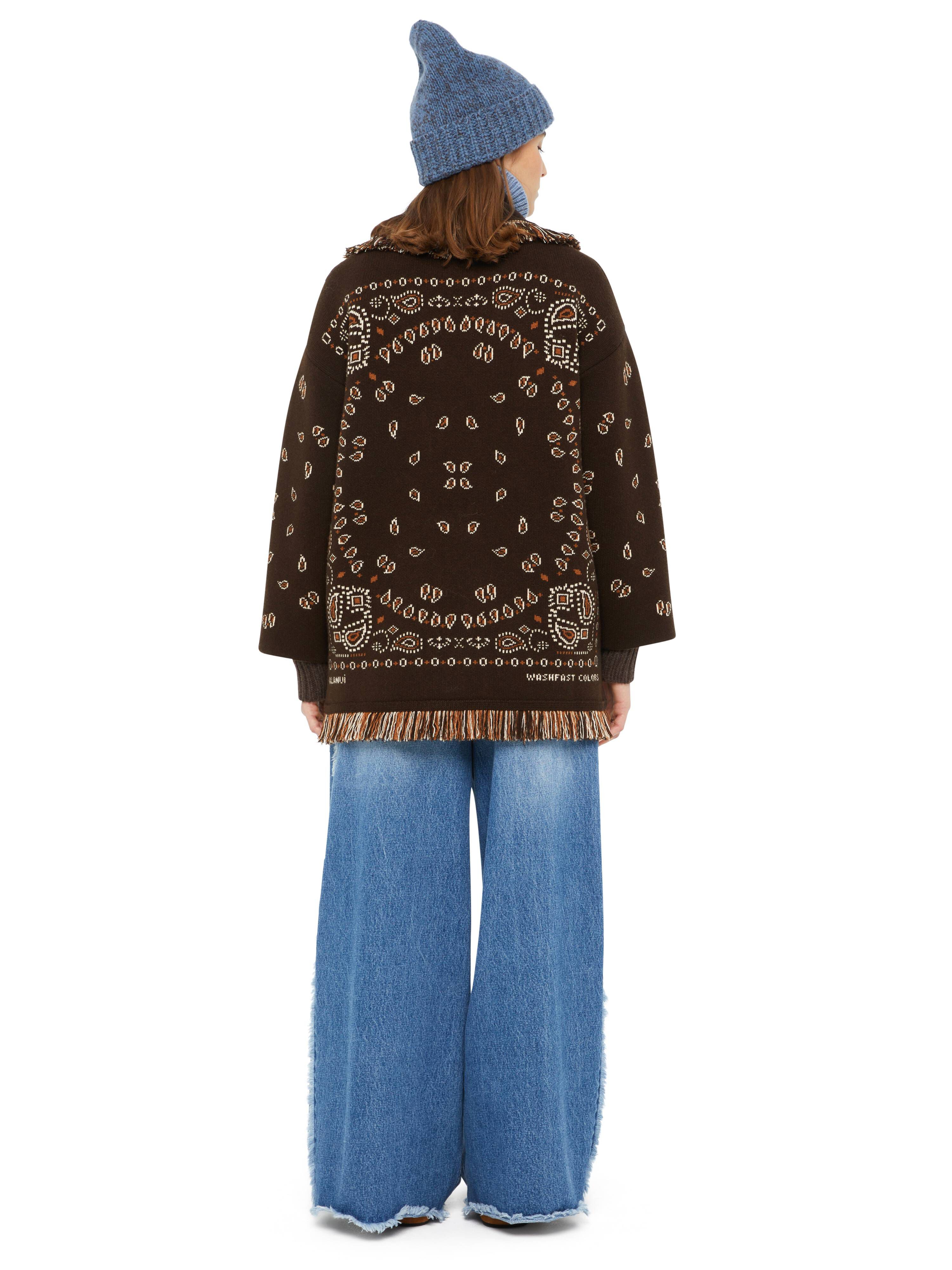 Alanui Bandana Jacquard Cardigan Coffee-Multicolor LWHB064E24KNI002