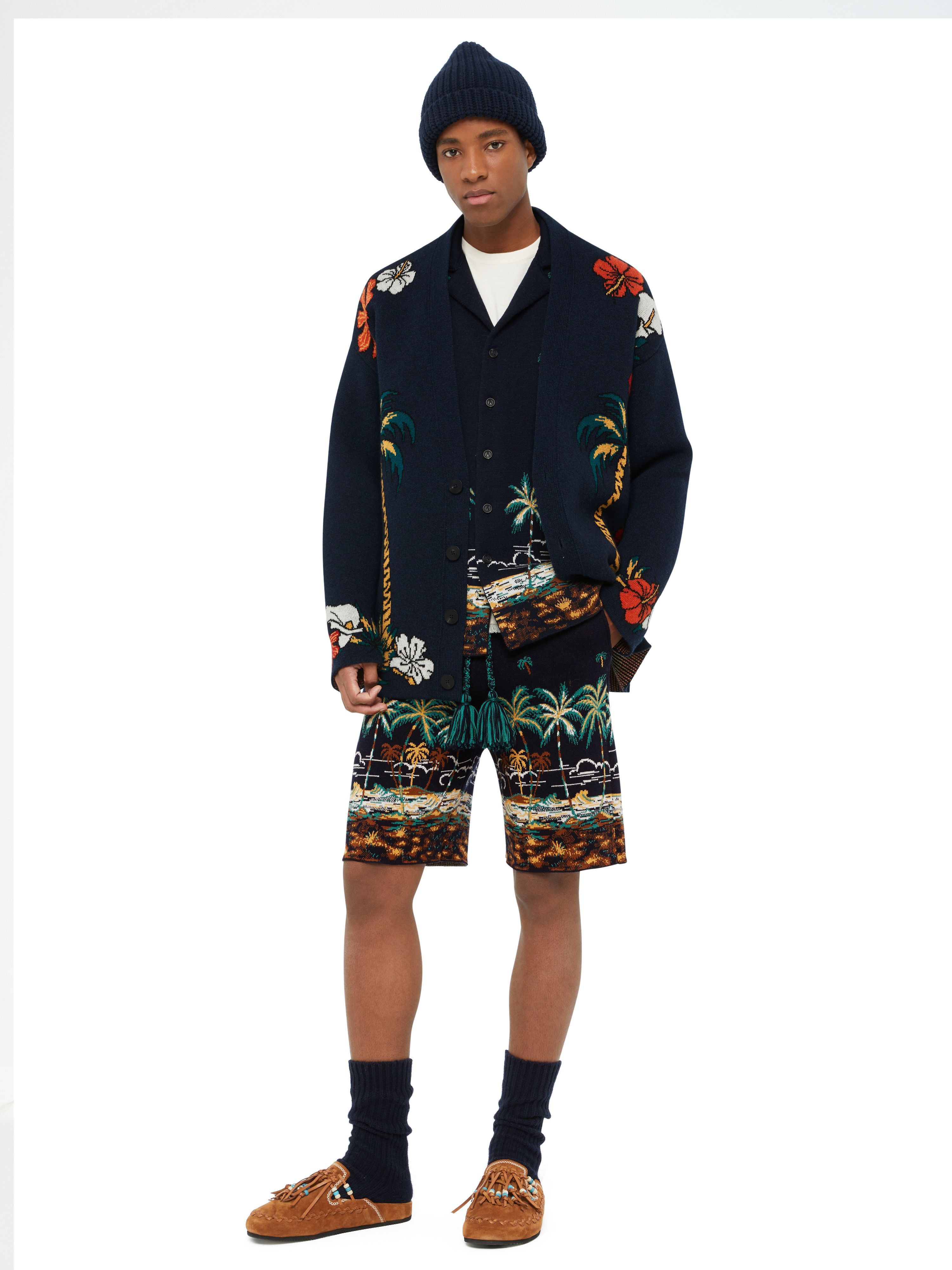 Alanui The Tale Of A Hawaiian Shorts Midnight Blue-Multicolor LMHM004E24KNI003