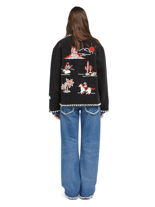 Alanui Remember Me Jacket Charcoal-Multicolor LWHQ01BE25KNI002