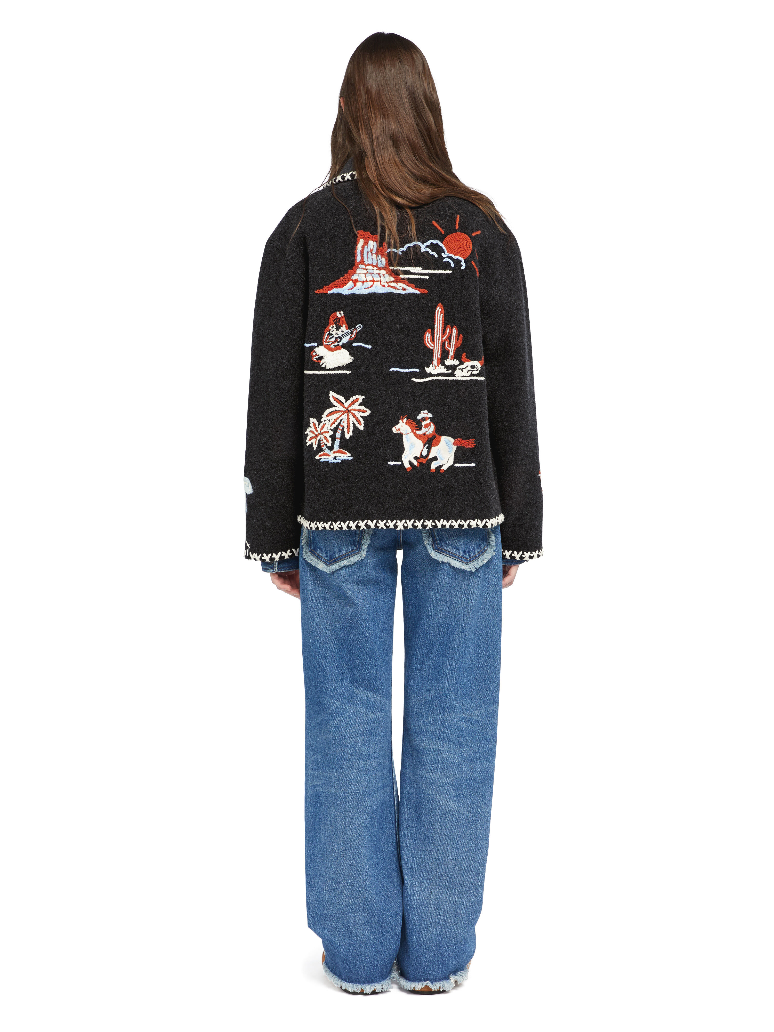 Alanui Remember Me Jacket Charcoal-Multicolor LWHQ01BE25KNI002