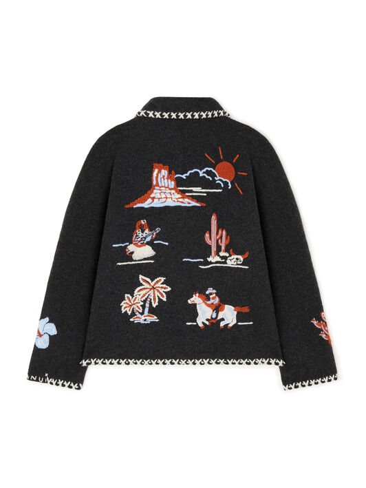 Alanui Remember Me Jacket Charcoal-Multicolor LMHQ002E25KNI001