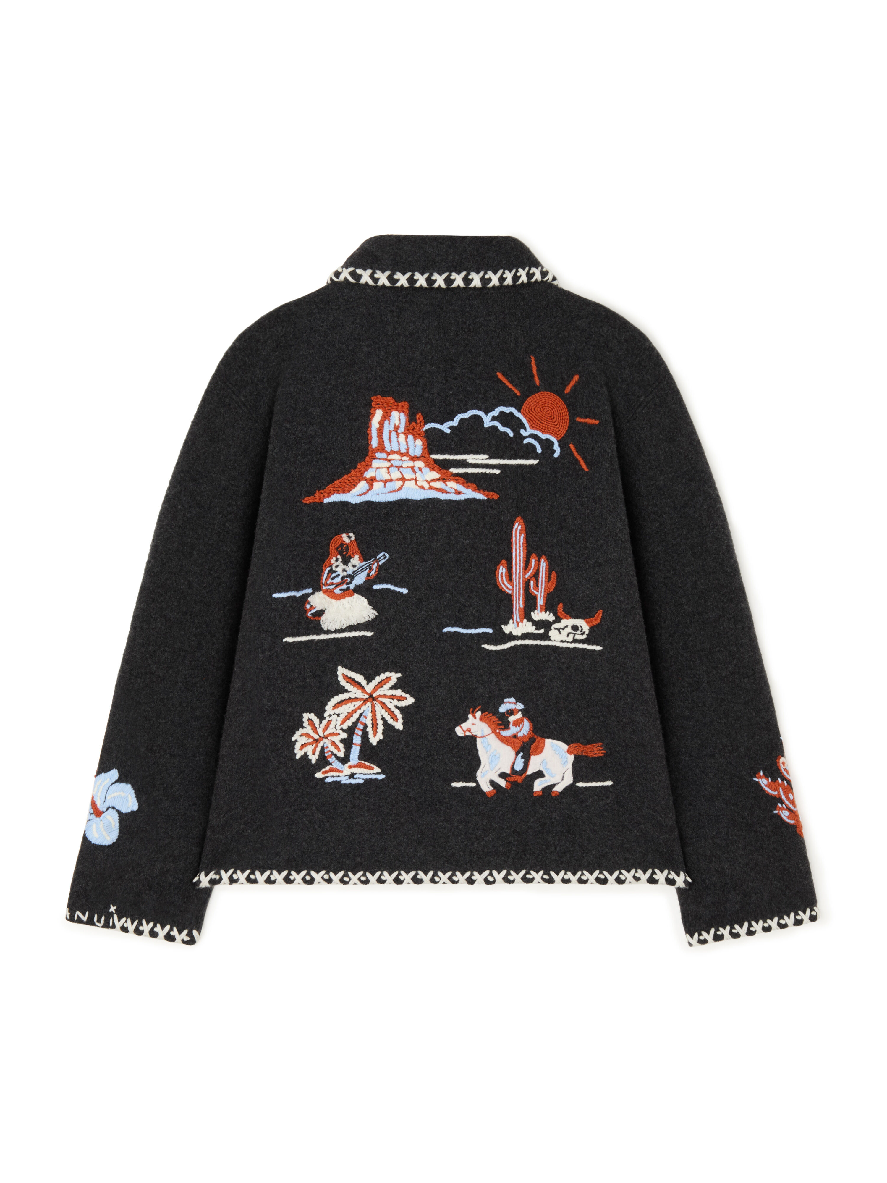 Alanui Remember Me Jacket Charcoal-Multicolor LMHQ002E25KNI001