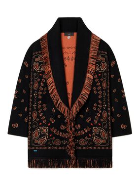 Alanui Bandana Jacquard Cardigan Black-Furnace