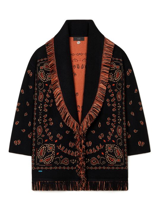 Alanui Bandana Jacquard Cardigan Black-Furnace LWHB064R25KNI001
