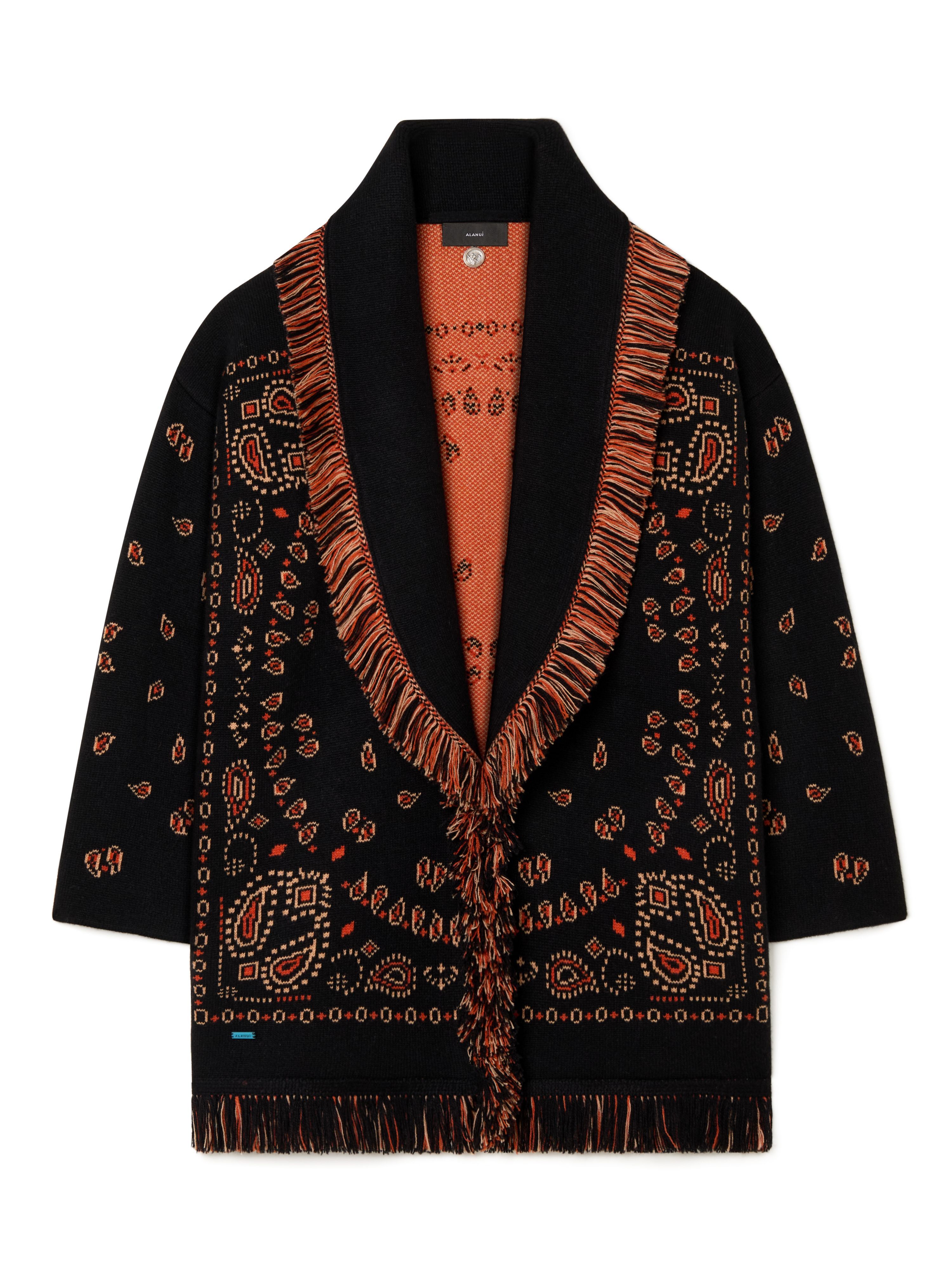 Alanui Bandana Jacquard Cardigan Black-Furnace LWHB064R25KNI001