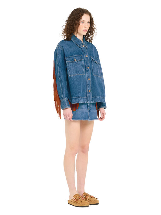 Alanui Golden Dusk Denim Overshirt Medium Wash Denim LWYD004R26DEN001