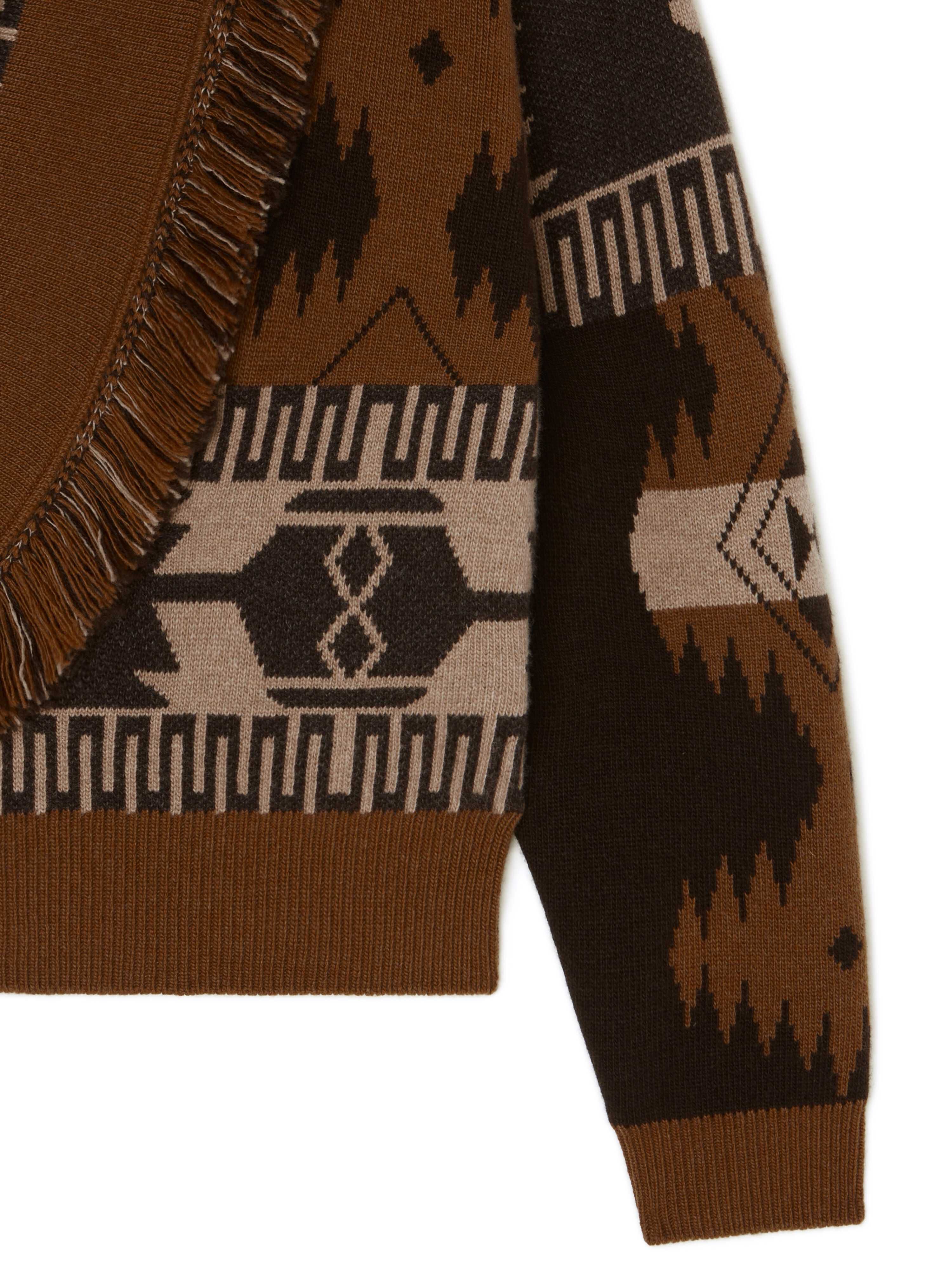 Alanui Icon Jacquard Cardi-Bomber Coffee-Dakar LWHB026E24KNI002