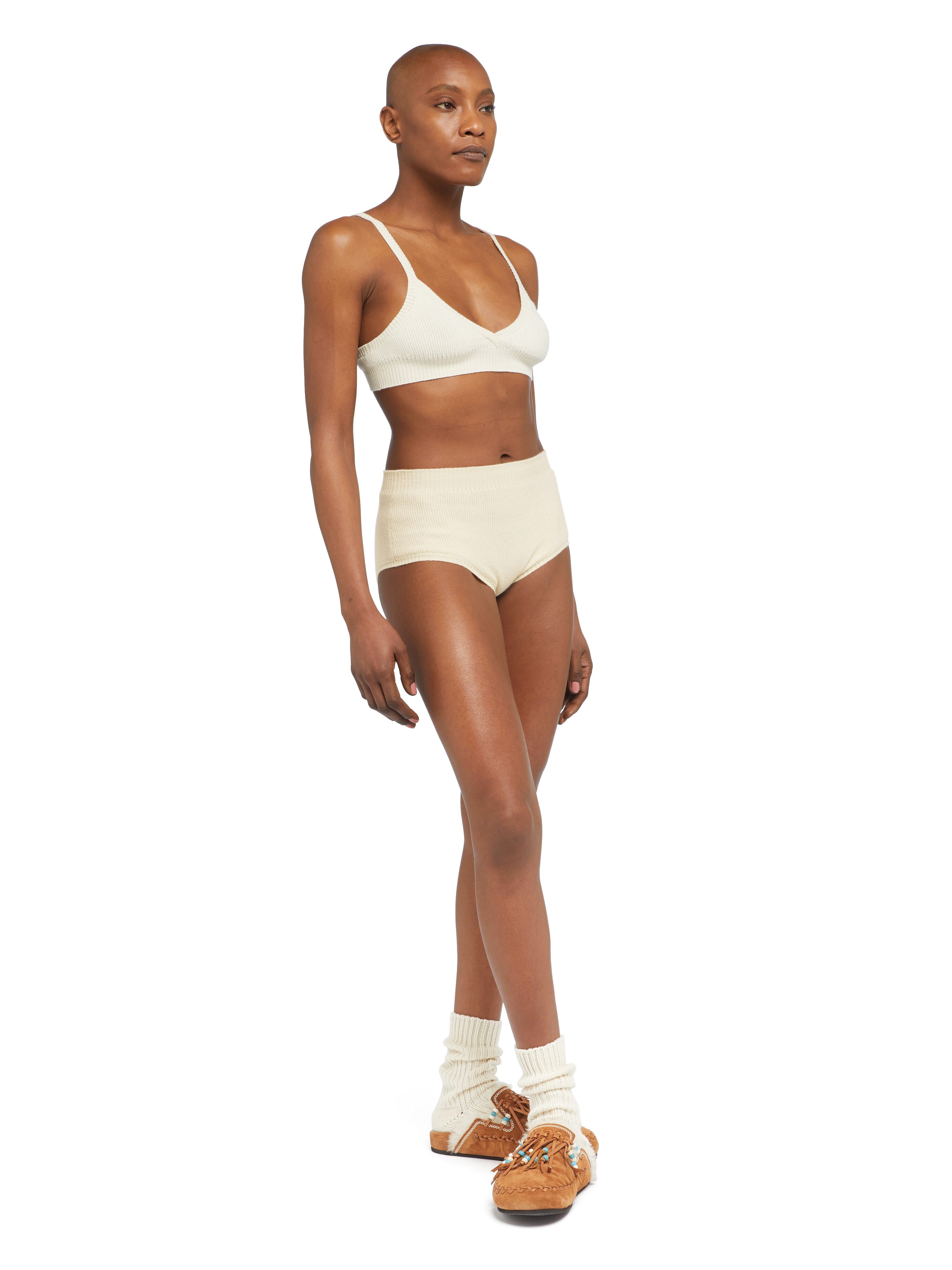 Alanui Cashmere Culotte White LWHM020E25KNI001