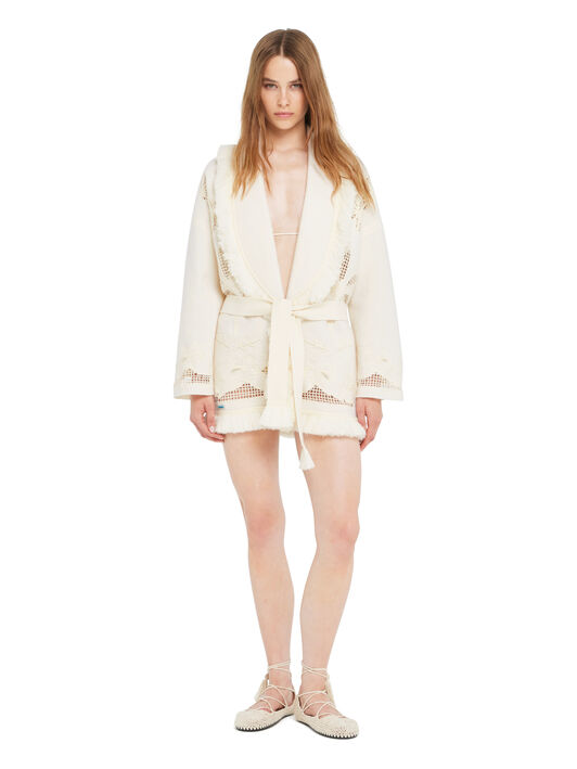 Alanui Island’S Diary Cardigan White Pearl LWHB064R26KNI025